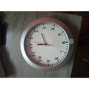 White Wall Clock with Hidden Camera