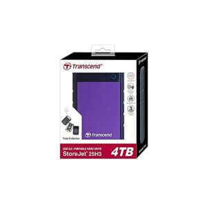 TRANSCEND 4TB StoreJet 25H3 External Storage Millitary-Grade Shock Resitant