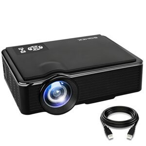 somek LED Projector Full HD 1080p MAX Support 2400 Lumens HDMI USB VGA - FREE HDMI Cable